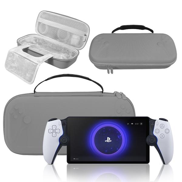 PlayStation Portal ゲーマー向けにPlayStation Portalと小物類をまとめて収納＆持ち運びできるセミハードケースが誕生。衝撃に強いEVA素材でキズや汚れからゲーム機を守る。3色（ネイビー、グレー、ピンク）を用意...