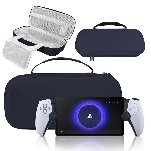 PlayStation Portal ゲーマー向けにPlayStation Portalと小物類をまとめて収納＆持ち運びできるセミハードケースが誕生。衝撃に強いEVA素材でキズや汚れからゲーム機を守る。3色（ネイビー、グレー、ピンク）を用意...