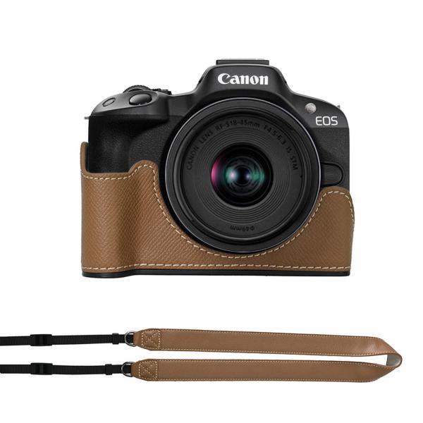 キャノン Canon EOS R50 用 カメラ ハーフ ケース カメラケース PU