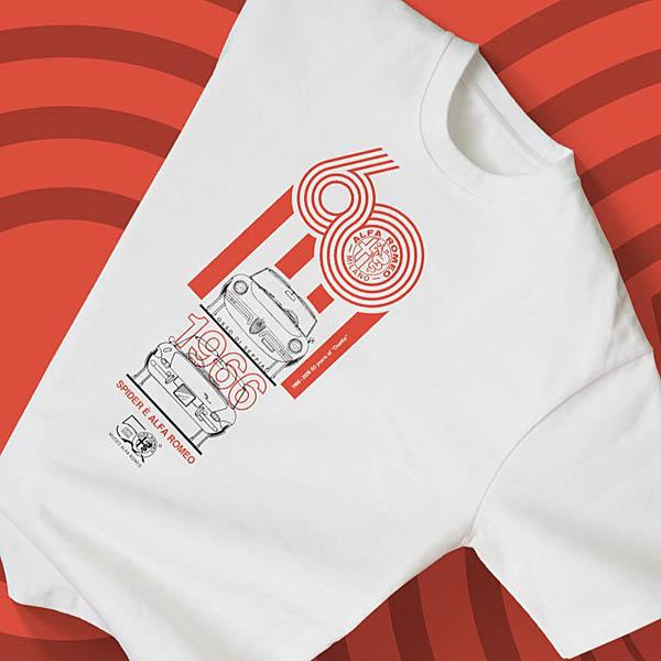アルファロメ オオフィシャルSpider 60周年記念Tシャツ(1966)　12291
