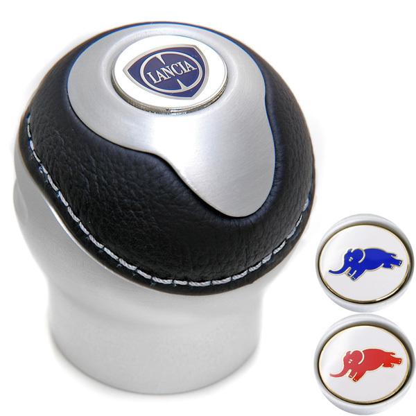 中古美品　IRON ROCK SOFT PLATE ランチア BLACK社製アルミ&レザーシフトノブ -TUNE IT SILVER