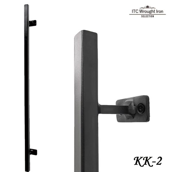 ロートアイアン 縦付け手すり KK-2KAKU-2 KK-2 85cm L850 つや消し黒 85センチ デザイナー住宅から和風建築まで、どんなスタイルにもぴったり合うロートアイアン縦付け手すりITC オリジナル製品 ロートアイアン製 イン...