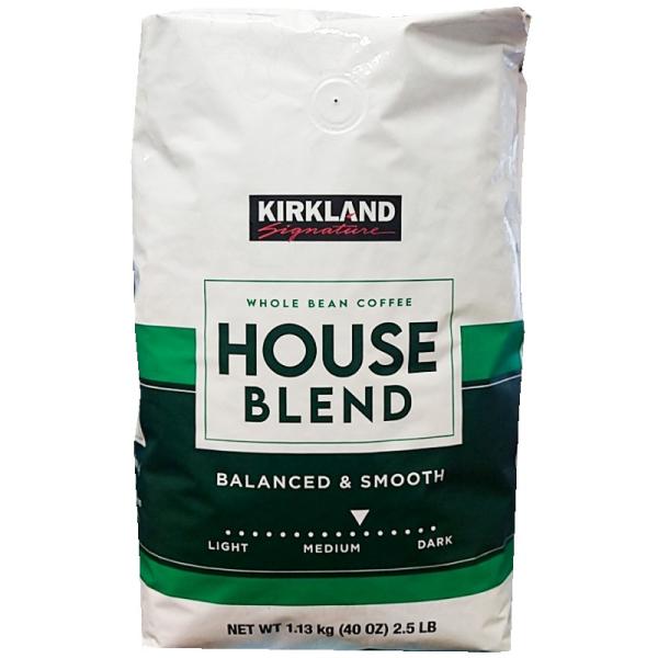 他サイト： （カークランド ハウスブレンド 1.13kg コーヒー豆）レギュラー コーヒー 緑 パッケージ KIRKLAND 大容量 お買い得 業務用 1130g 1726089 1861693の商品画像
