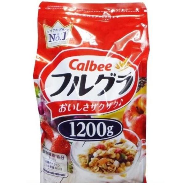 他サイト： （カルビー フルグラ 1200g）Calbee シリアル 1.2kg 朝食 朝 食物繊維 鉄分 ビタミン おやつ 大容量 大袋 チャック 564513の商品画像