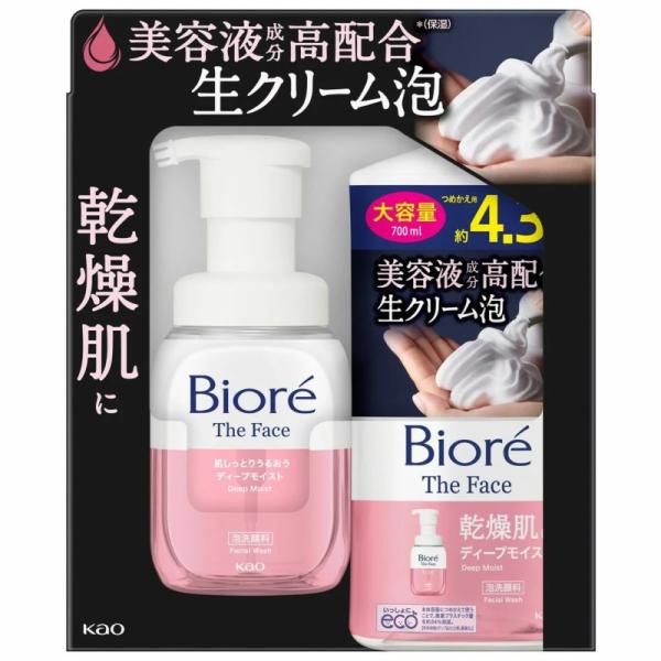 Biore 【本体 つめかえセット】 ビオレザフェイス 泡洗顔料 乾燥肌
