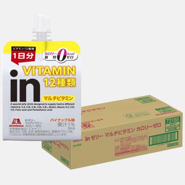 他サイト： MORINAGA 森永製菓  inゼリー マルチビタミン カロリーゼロ パイナップル味 180g×36個の商品画像