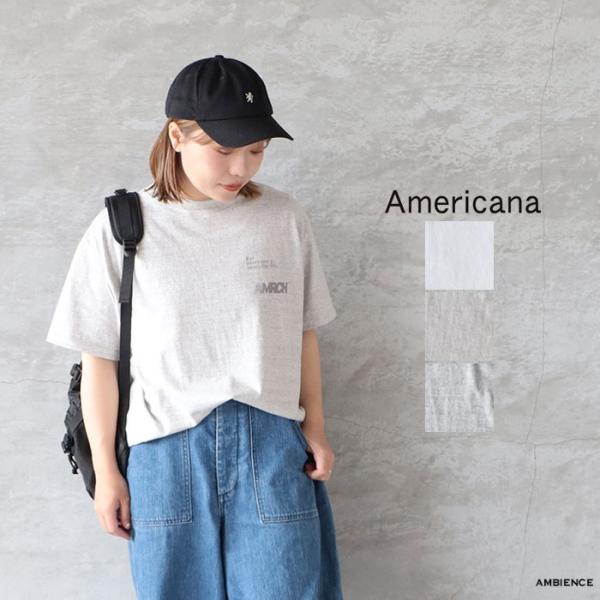 Americana｜ラフィー丸胴 AmericanaバックプリントTシャツ : shopooo