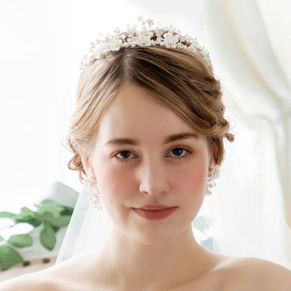 商品発送元：ANNAN WEDDINGジュエリー・アクセサリー、ジュエリー・アクセサリー、ヘアアクセサリー、その他WEDDING TIARAナチュラルな小枝パーツとお花モチーフのカチューシャティアラ   ウェディングティアラ　T36DESI...