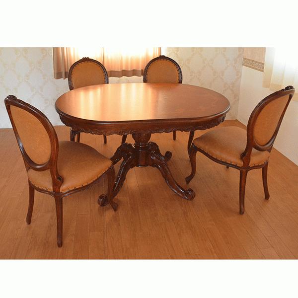 送料無料 Marrone 135花柄 ダイニングテーブル チェア4脚セット 楕円形 マホガニー 1 Cyen 95 Shopooo By Gmo 通販 Yahoo ショッピング