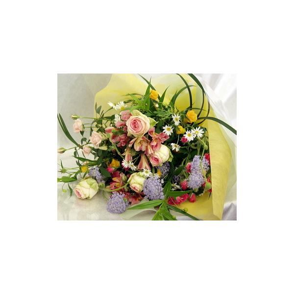 商品発送元：シンコーフラワーセンター　他フラワー・ガーデニングサイズ : 高さ　55 cm 幅　45 cm使用花材 : バラ・スプレーバラ・ブルーレースフラワー