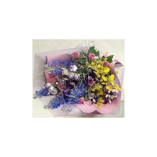 商品発送元：シンコーフラワーセンターフラワー・ガーデニングサイズ : 高さ　90 cm 幅　70 cm使用花材 : バラ・デルフィニウム・オンシジウム・トルコキキョウ　他