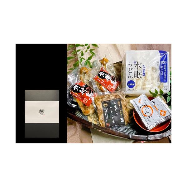 丸亀名物「骨付鳥ひな」2本と本格「讃岐うどん」5玉（つゆ付き）とオリーブ牛入りの牛すじのやわらか煮の讃岐のうまいもんセット