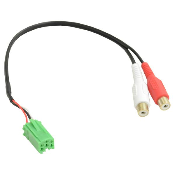 【互換品】ac-ad1424-07a Renault ルノー RCA 6ピンMini-ISO変換 RCA AUX入力アダプター トゥインゴ メガーヌ ラグーナ 
