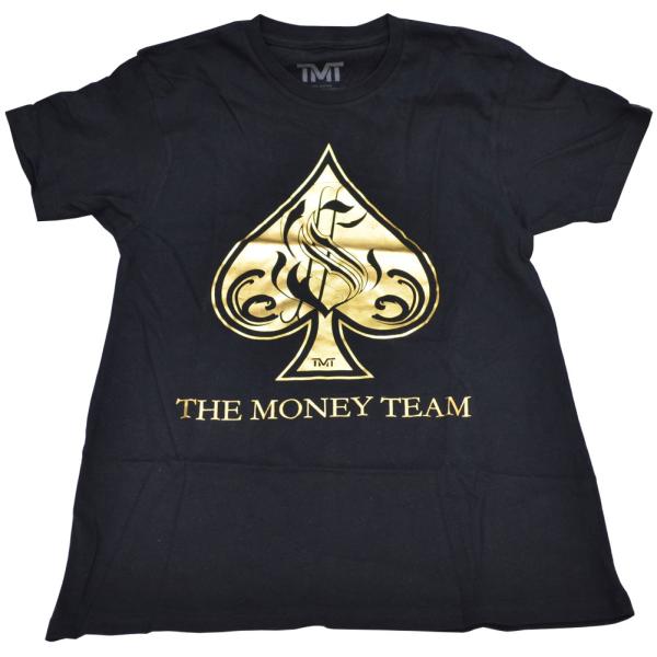 【互換品】tmt-ms115-2kg ザ・マネーチーム Tシャツ ACES 黒ベース×エースロゴ フロイド・メイウェザー ボクシング メンズ ホワイト プリント アメリカ THE MON