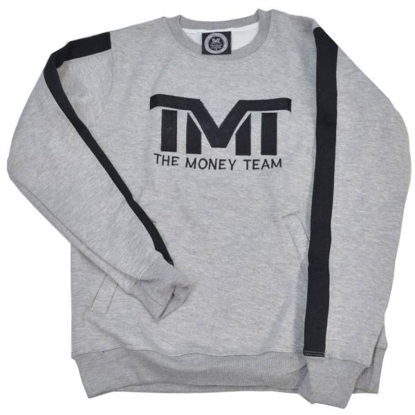 【互換品】tmt-mo43-2ek THE MONEY TEAM ザ・マネーチーム トレーナー CLASSIC FLEECE PULLOVER 灰色ベース×黒ロゴ フロイド・メイウェザー ボクシング メンズ