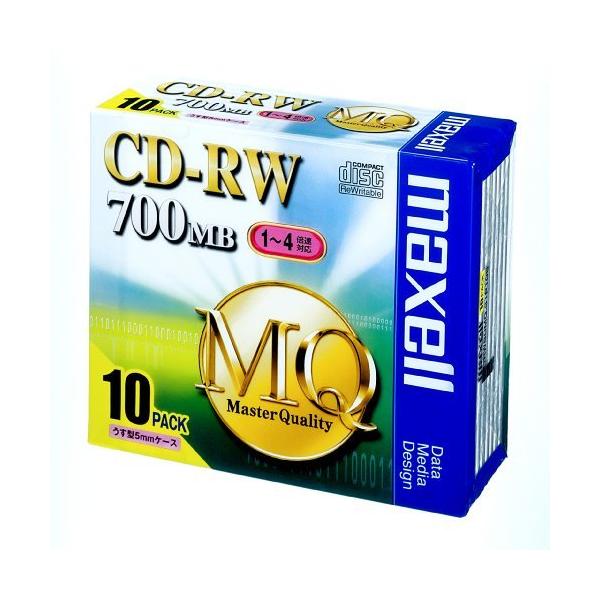 マクセル maxell CD-RW MQシリーズ データ用 700MB 4倍速対応 10枚 slimケース入り くり返し記録用 CDRW80MQ.S1P10S