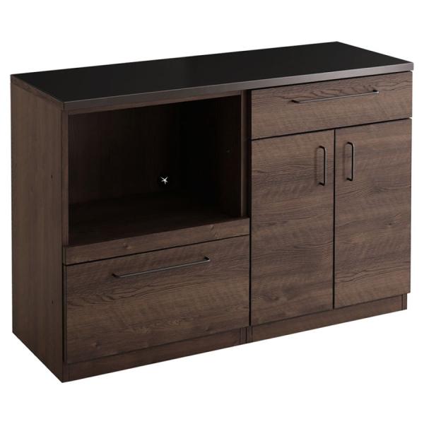 日本製特殊鋼板キッチンカウンター120cmウォールナット