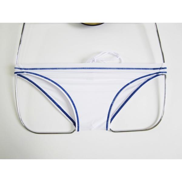 ホワイト ステッチブルー ロゴ「なし」 【極パン：きょくぱん】 透け