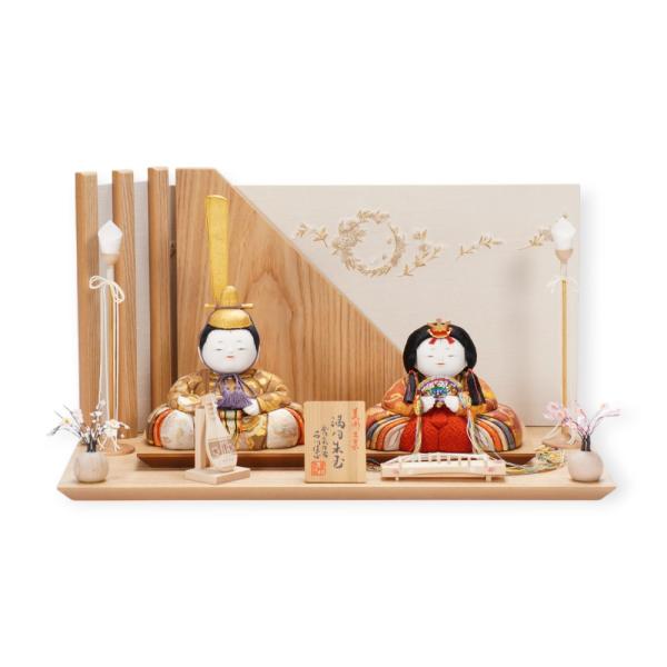 木目込み雛人形】満月珠玉(金襴) 親王飾り〈石川佳正作〉[253-152