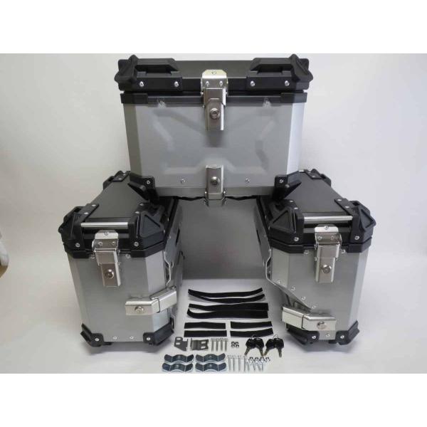 互換品】アルミケース リアボックス45L-B+サイドボックス38LX2-B 汎用