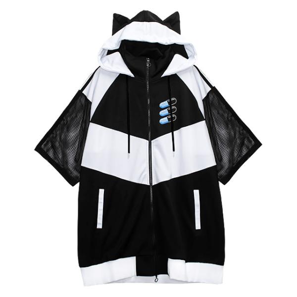 LISTEN FLAVOR リッスンフレーバー 猫耳カプセル 袖メッシュジャージ