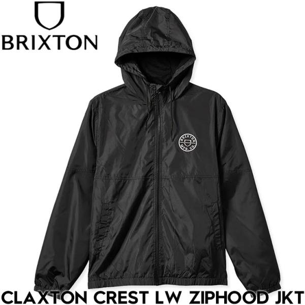 ロゴプリント ジップアップジャケット L BRIXTON ブリクストン CLAXTON CREST LW ZIPHOOD JKT ナイロン
