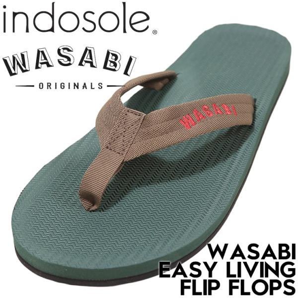 indosole インドソール WASABI Originals ワサビ コラボ サンダル メンズ ビーチサンダル トングサンダル リサイクルタイヤソール WASABI EASY LIVING FLIP FLOP