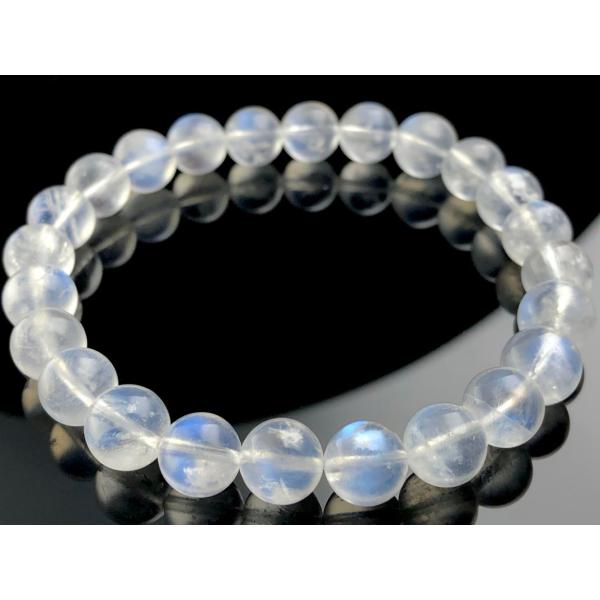 【1点物】スリランカ産★天然石ブレスレット/スカイブルームーンストーン（月長石/moonstone）/ラウンド/約8mm/1本【天然石/パワーストーン】【アメリカツーソ
