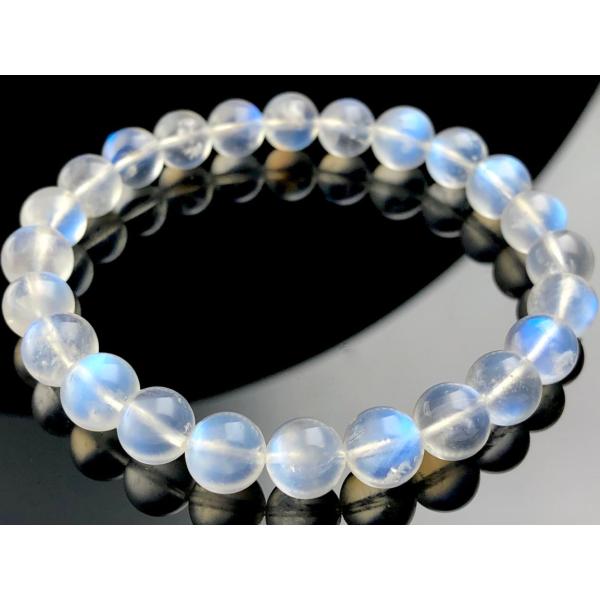 【1点物】スリランカ産★天然石ブレスレット/スカイブルームーンストーン（月長石/moonstone）/ラウンド/約8mm/1本【天然石/パワーストーン】【アメリカツーソ