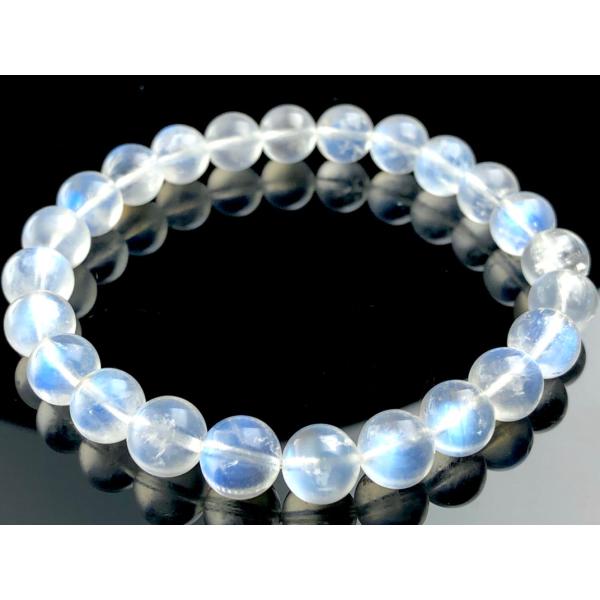 【1点物】スリランカ産★天然石ブレスレット/スカイブルームーンストーン（月長石/moonstone）/ラウンド/約8mm/1本【天然石/パワーストーン】【アメリカツーソ