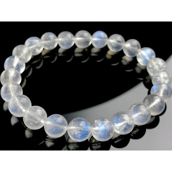 【1点物】スリランカ産★天然石ブレスレット/スカイブルームーンストーン（月長石/moonstone）/ラウンド/約8mm/1本【天然石/パワーストーン】【アメリカツーソ