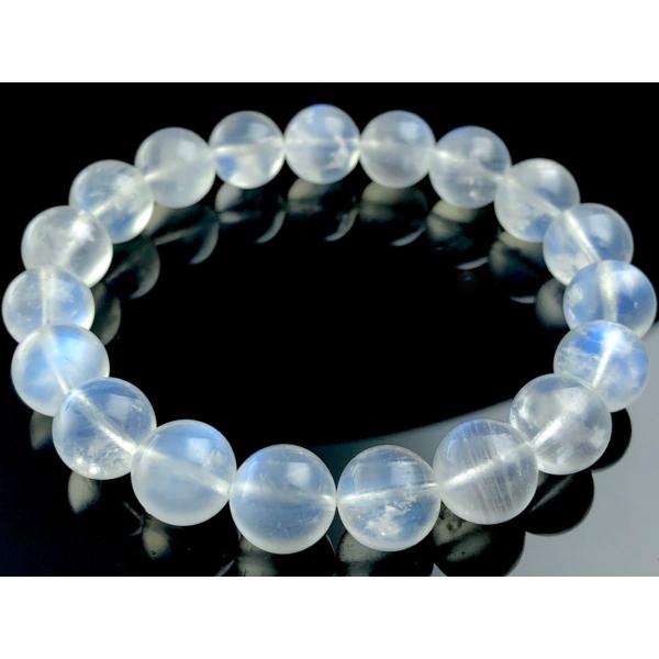 【1点物】スリランカ産★天然石ブレスレット/スカイブルームーンストーン（月長石/moonstone）/ラウンド/約10mm/1本【天然石/パワーストーン】【アメリカツーソ