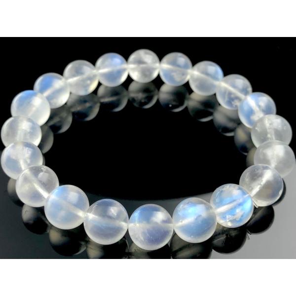 【1点物】スリランカ産★天然石ブレスレット/スカイブルームーンストーン（月長石/moonstone）/ラウンド/約10mm/1本【天然石/パワーストーン】【アメリカツーソ
