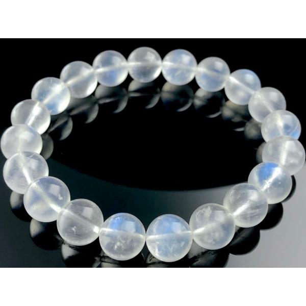 【1点物】スリランカ産★天然石ブレスレット/スカイブルームーンストーン（月長石/moonstone）/ラウンド/約10mm/1本【天然石/パワーストーン】【アメリカツーソ