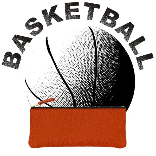 バスケ革のペンケース 卒業 卒団 記念グッズ レザージー 【ナダヤスポーツ】 ※名入れ不可商品 [basket-pencase］