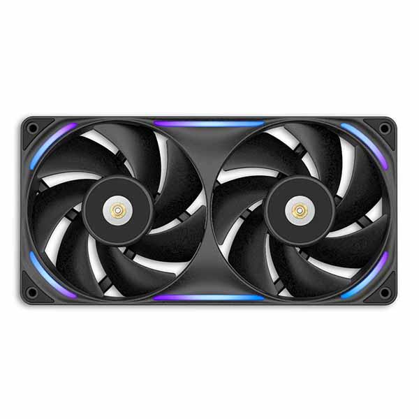 NZXT - NZXT-F240X Performance Fan - 240mm Single-Frame Case Fan w/ 2 x 120mm PWM RGB Computer Case Fans with LCP Frame & Blades - Black