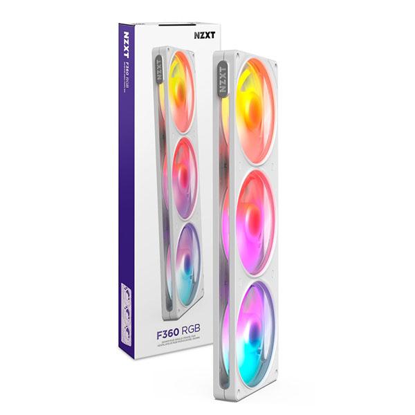 NZXT F360 RGB v2 White シングルフレーム ケースファン 120mm×3