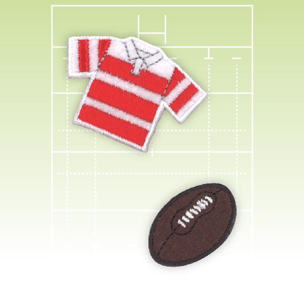 商品発送元：P's fan パイオニア　 ワッペン ハンドメイドクラフトおもちゃ・ホビー・ゲーム＊パイオニア オリジナルワッペン スポーツシリーズ＊ラグビーの２個付きワッペンです。部活動のワンポイントしてもご活用いただけます！接着方法…シー...