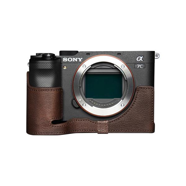 TP Original SONY α7C 用 ボディーハーフケース ダークブラウン