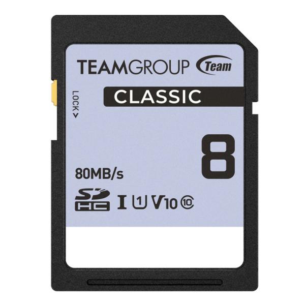 Team CLASSIC SDHC UHS-I U1 V10 メモリーカード 8GB