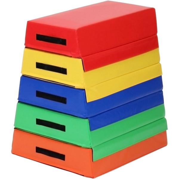 商品発送元：地球問屋スポーツ・アウトドア・旅行製品仕様商品名跳び箱 ソフト 飛び箱 とび箱 ジョイント式 とびばこ 子供 幼児 保育園 幼稚園 小学生 運動 自宅 子ども 室内 家庭用 (5段セット/カラフル)サイズ5段セット/（約）高さ6...