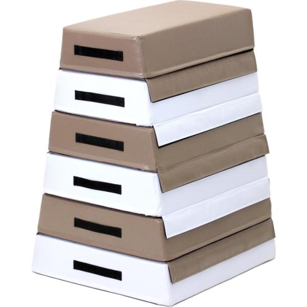 商品発送元：地球問屋スポーツ・アウトドア・旅行製品仕様商品名跳び箱 ソフト 飛び箱 とび箱 ジョイント式 とびばこ 子供 幼児 保育園 幼稚園 小学生 運動 自宅 子ども 室内 家庭用 (6段セット/モカホワイト)サイズ6段セット/（約）高...