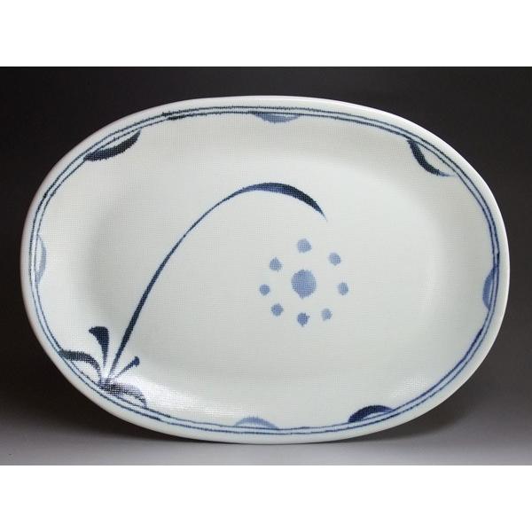 砥部焼 梅山窯・布目楕円皿（特大）太陽 : shopooo by GMO - 通販