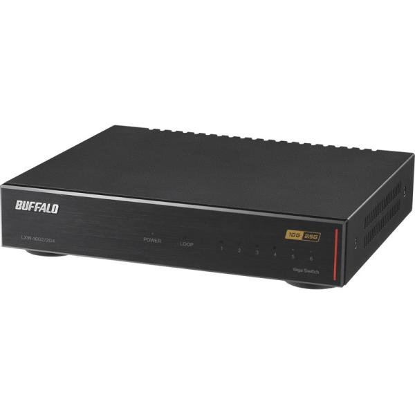 LXW-10G2/2G4』BUFFALO スイッチングハブ 6ポート（10GbE 2ポート 2.5