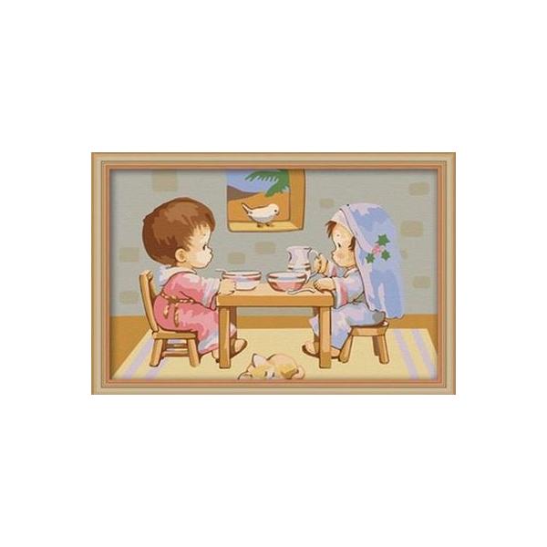 幸せ晩御飯　油絵　塗り絵　幸福&amp;amp;amp;amp;#26202;餐