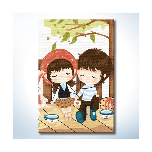 幸せの瞬間-耳は愛に傾く　油絵　塗り絵　幸福瞬&amp;amp;amp;#38388;-聆听&amp;amp;amp;#29233;情