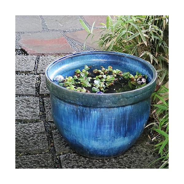 信楽焼 青窯変 天水型大型水鉢［su-0229］の魅力と使い方