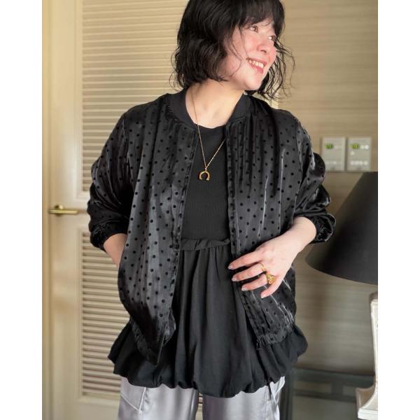 otostyle】ドット柄オーガンジーシアーブルゾン : shopooo by GMO