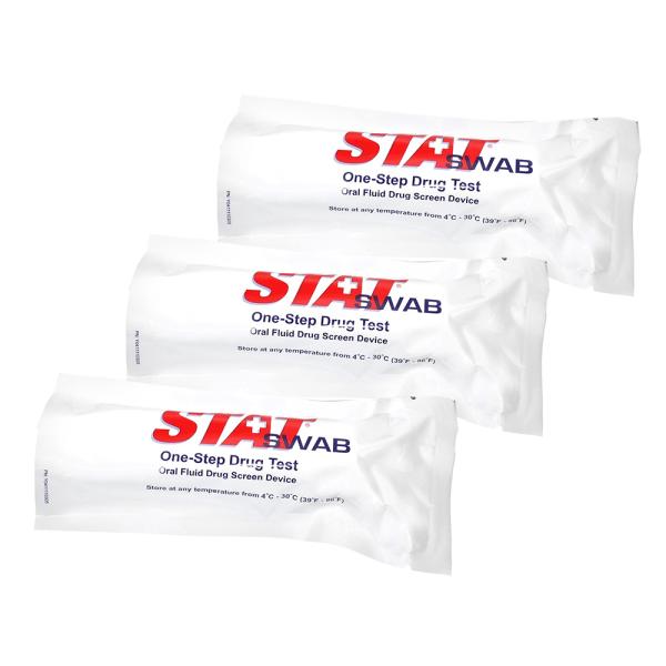 ★3個セット★10種の乱用薬物スクリーニング検査キット 5分で迅速判定 10種)STAT-SWAB（3個入りバリューセット）10種の乱用薬物が唾液