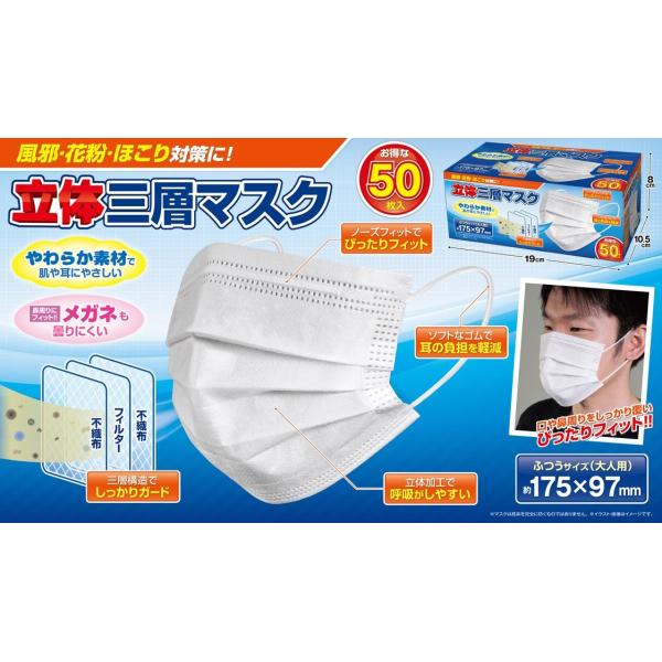 ̎Ow}XN 50@175×97mm@݌ɂE[ikĝĕsDz}XNl